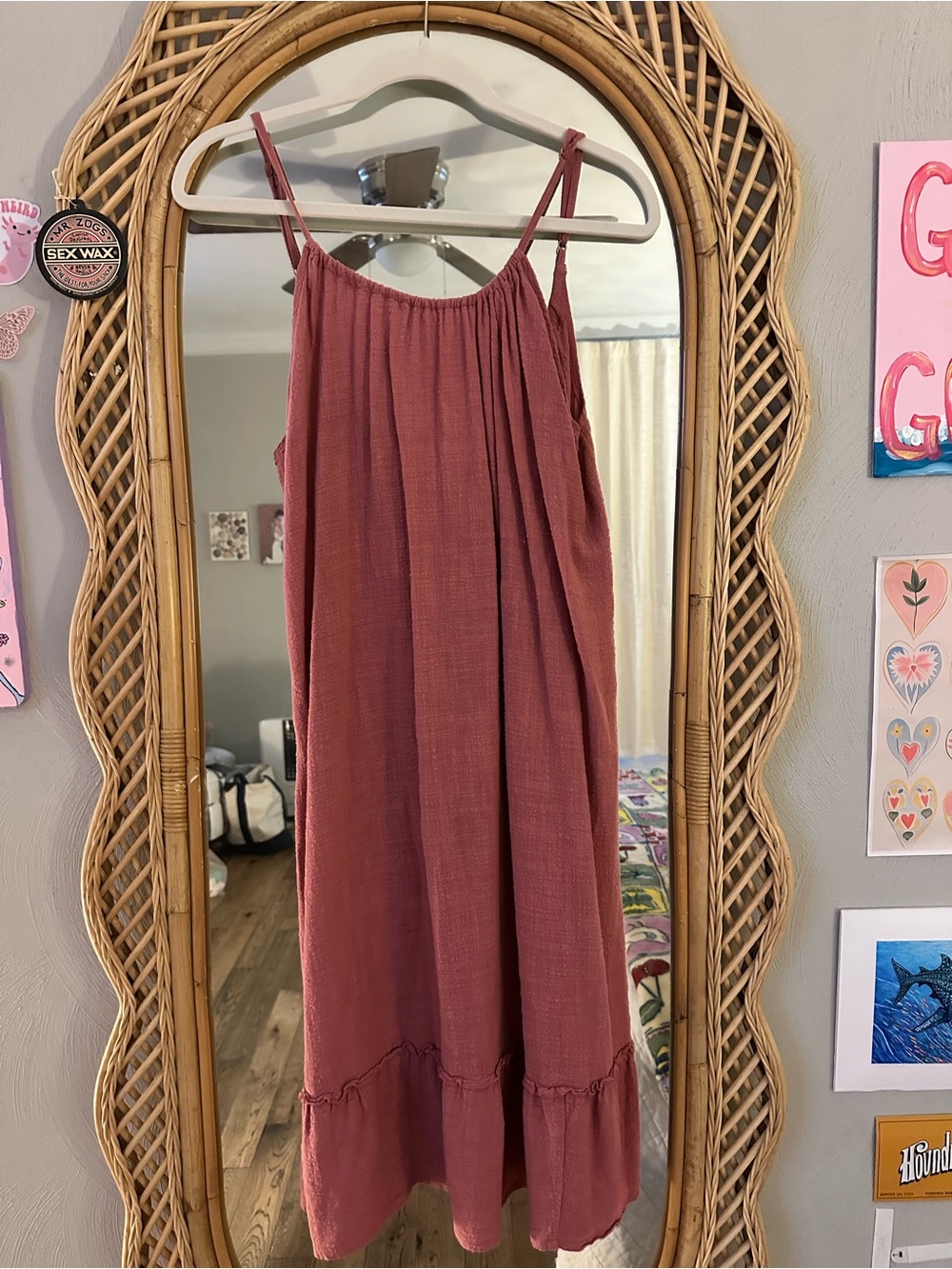 Kona Sol Mauve-Pink Gauze Maxi Sundress